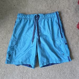 OP Blue Swim Trunks with Quick-Dry Fabric